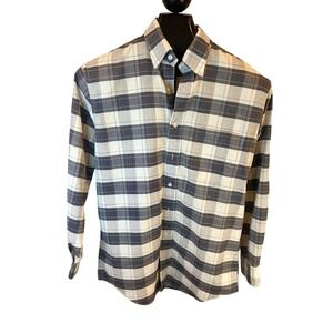 Woodward Mens Plaid Button Down Shirt Regular Fit Single Needle Tailoring